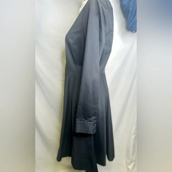KATE SPADE Black Long-Sleeve Button-Up Pockets Dress; Wednesday Addams; Size 6 - Picture 5 of 8